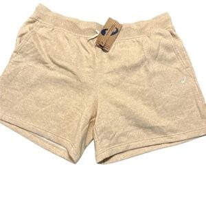Womens Asics Beige Fleece Casual Shorts Size Small